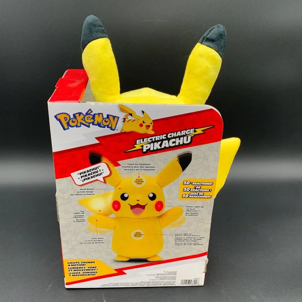 Pokémon Electric Charge Pikachu Interactive Plush Toy 10" Lights Sounds Jazwares - Picture 4 of 6